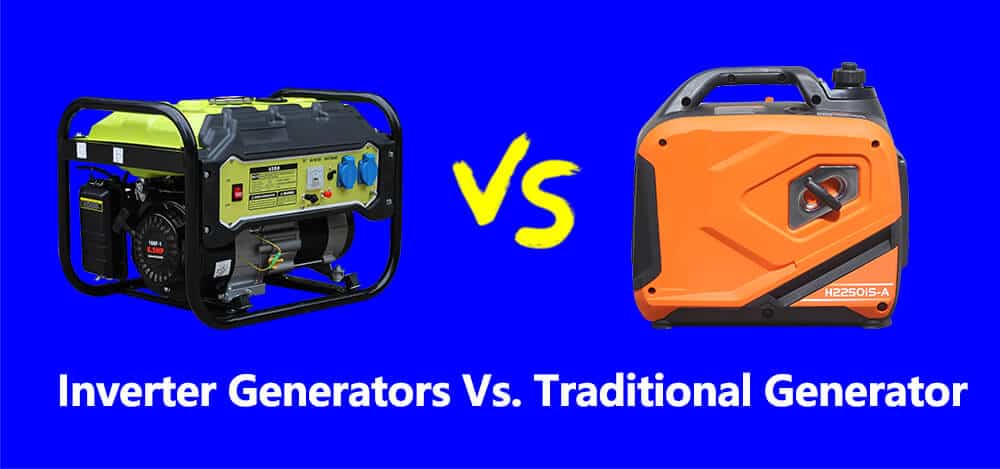 inverterių generatoriai, palyginti su tradiciniais generatoriais