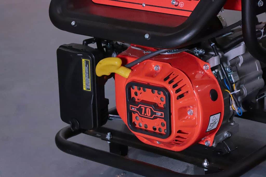 powered gasoline generator with recoil e start details