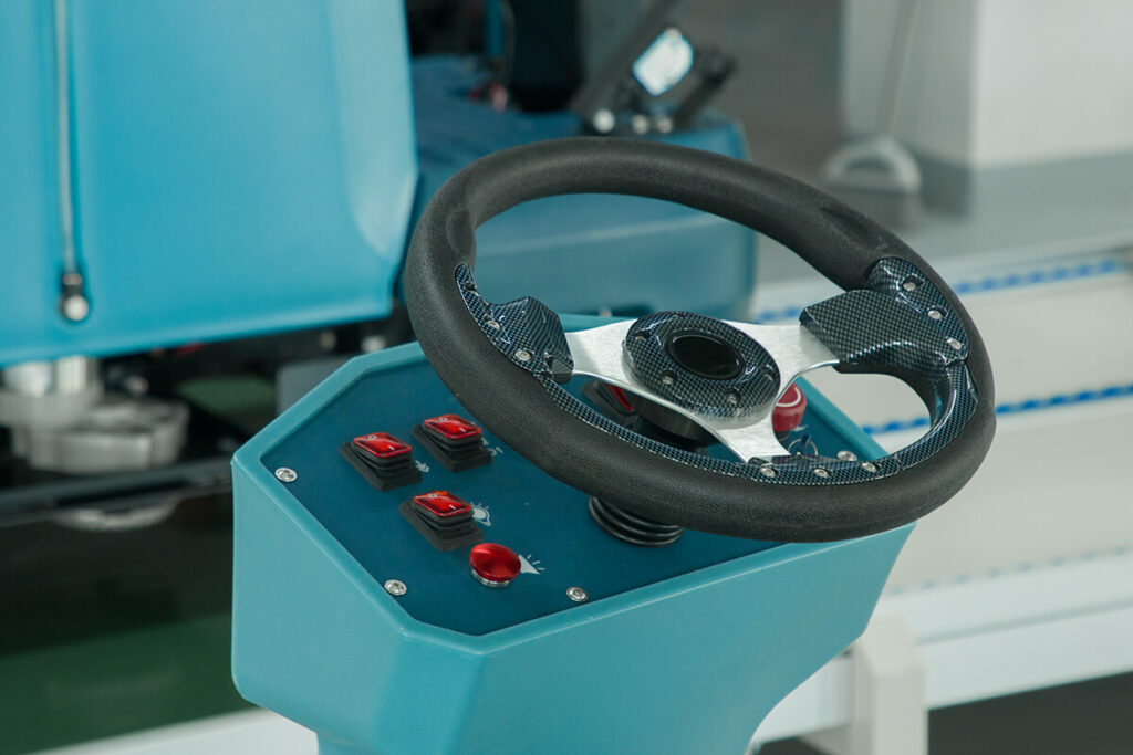 commercial rider scrubber with a complete set of parts details 3