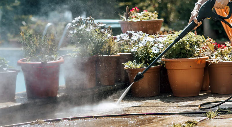 how to clean garden patio