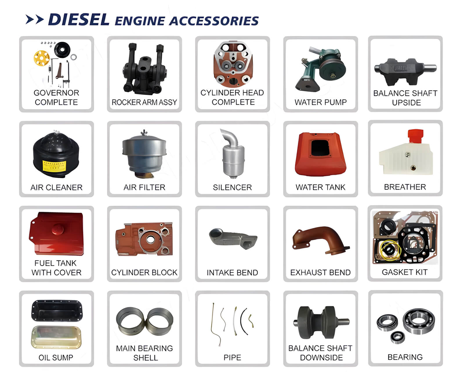ชิ้นส่วนเครื่องยนต์ระบายความร้อนด้วยน้ำ